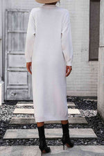 Notched Neck Dropped Shoulder Button-Down Midi Dress - Ladyez