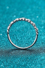 Moissanite Rhodium-Plated Half-Eternity Ring - Ladyez