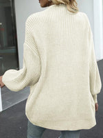 Drop Shoulder Balloon Sleeve Cardigan - Ladyez