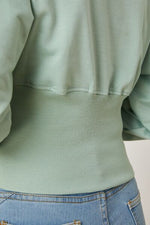 Boat Neck Lantern Sleeve Blouse - Ladyez
