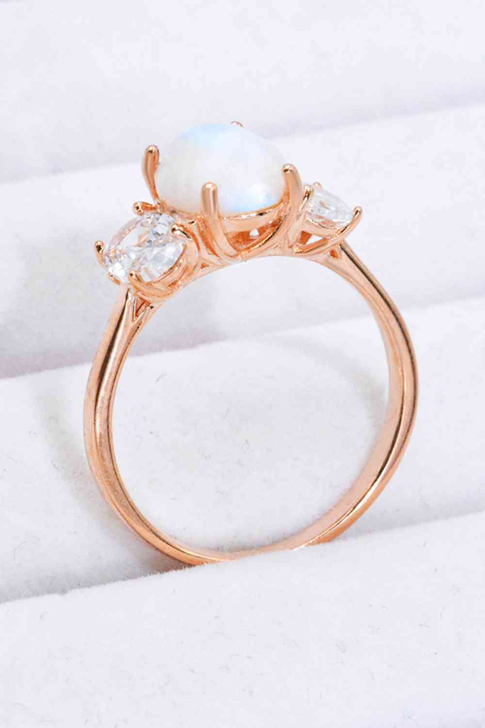 Natural Moonstone and Zircon Ring - Ladyez