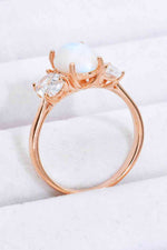 Natural Moonstone and Zircon Ring - Ladyez