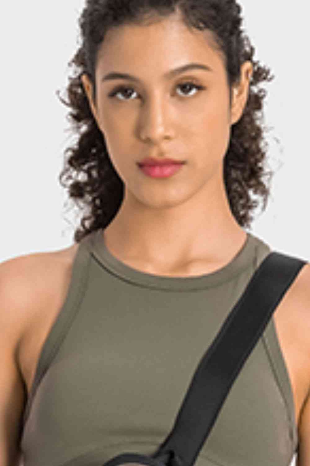 Racerback Cropped Sports Tank - Ladyez