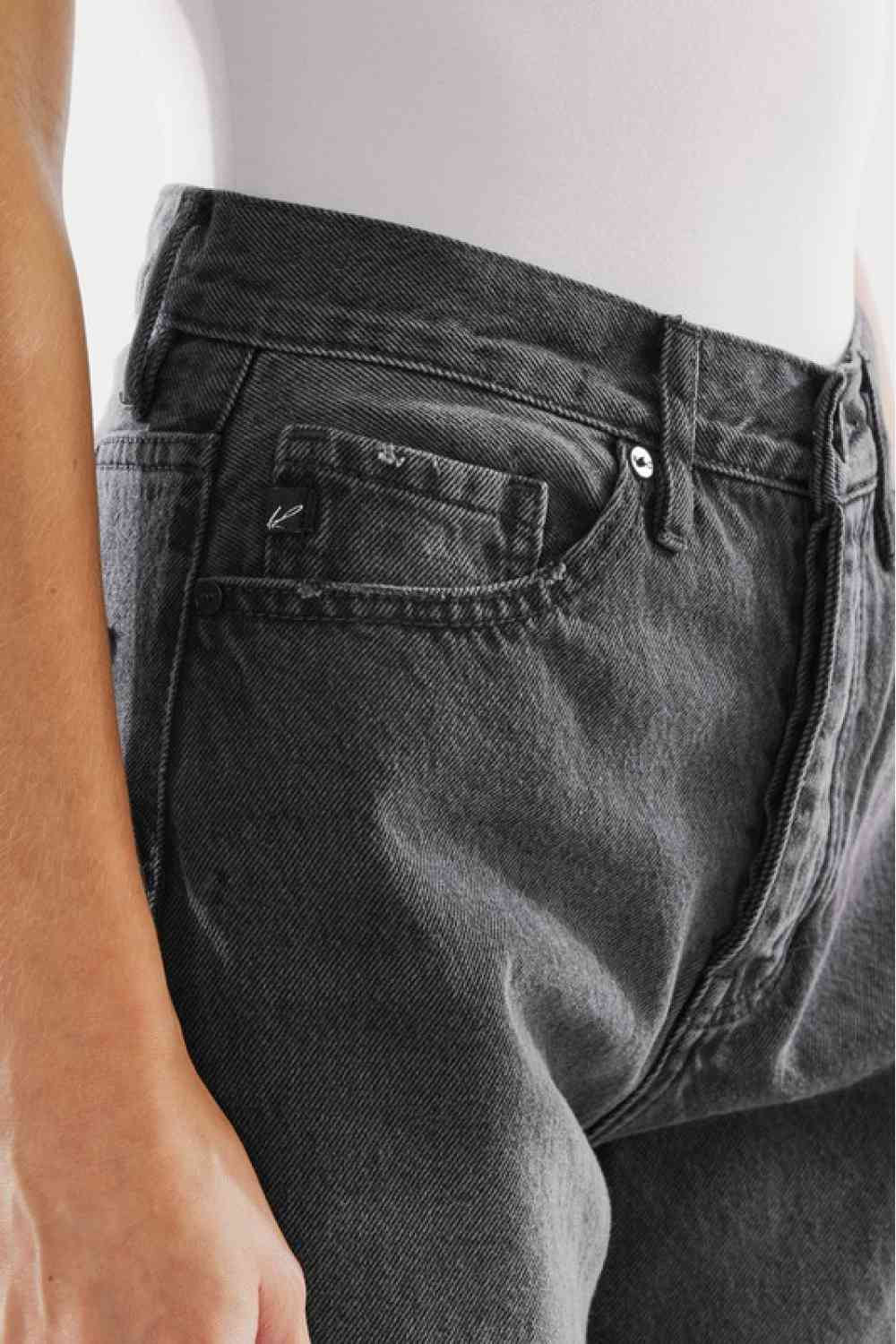 Kancan High Waist Distressed Knee Jeans - Ladyez
