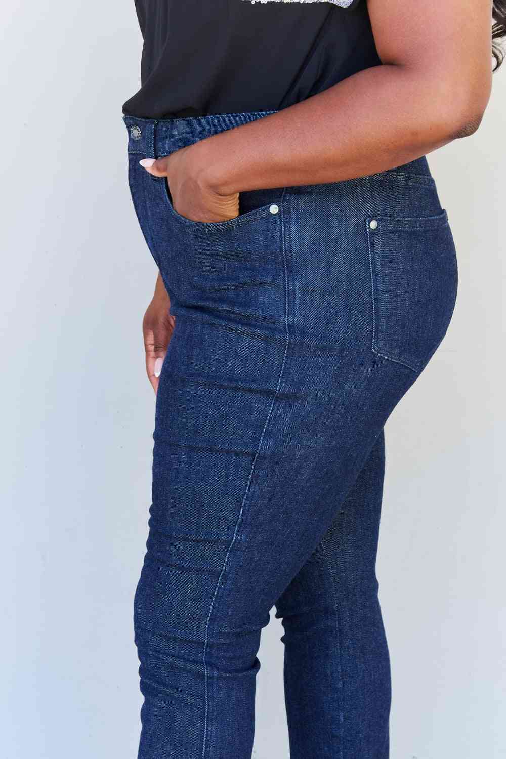 Judy Blue Esme Full Size Tummy Control High Waist Skinny Jeans - Ladyez