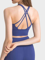 Scoop Neck Crisscross Straps Sports Bra - Ladyez