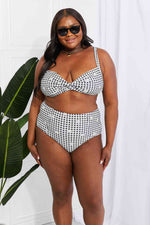 Marina West Swim Take A Dip Twist High-Rise Bikini in Black - Ladyez