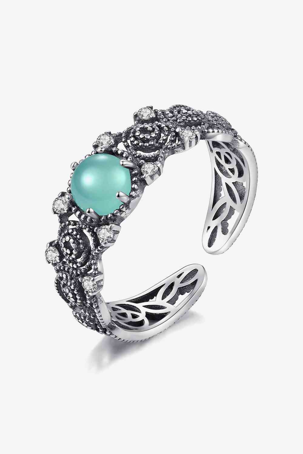 Contrast 925 Sterling Silver Open Ring - Ladyez