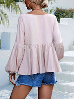 Puff Sleeve Babydoll Blouse - Ladyez