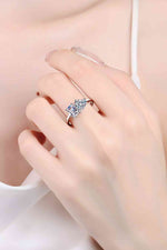 Rhodium-Plated 2 Carat Moissanite Ring - Ladyez