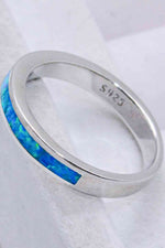 925 Sterling Silver Opal Ring in Sky Blue - Ladyez
