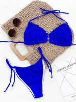 Frill Trill Halter Neck Bikini Set - Ladyez