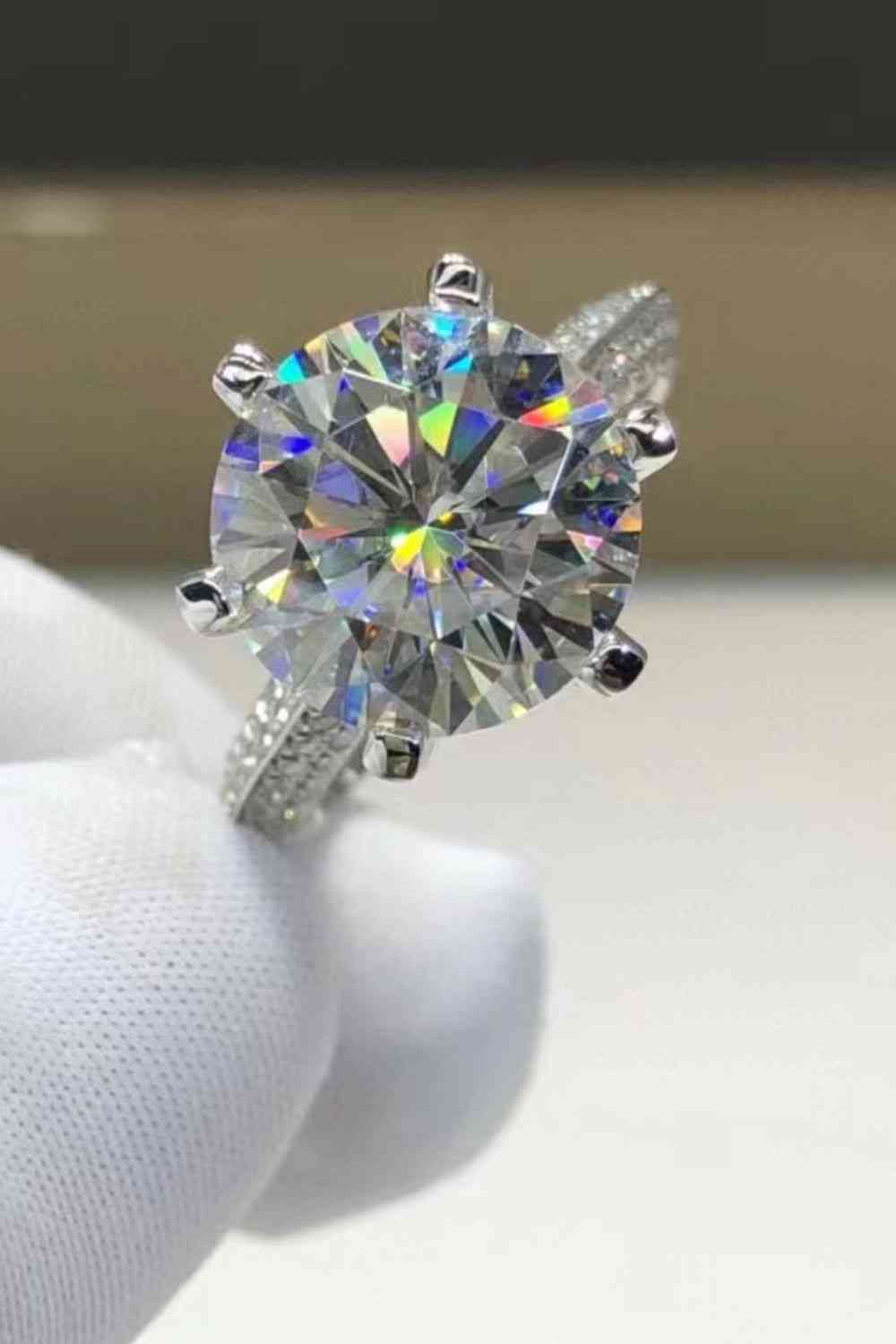 5 Carat Moissanite 6-Prong Ring - Ladyez