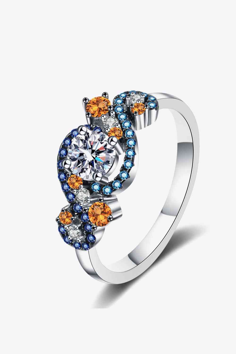 Moissanite Contrast 925 Sterling Silver Ring - Ladyez