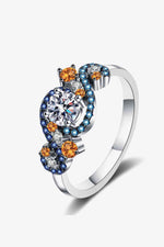 Moissanite Contrast 925 Sterling Silver Ring - Ladyez