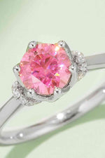 1 Carat Moissanite Contrast 925 Sterling Silver Ring - Ladyez