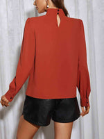 Cutout Puff Sleeve Blouse - Ladyez