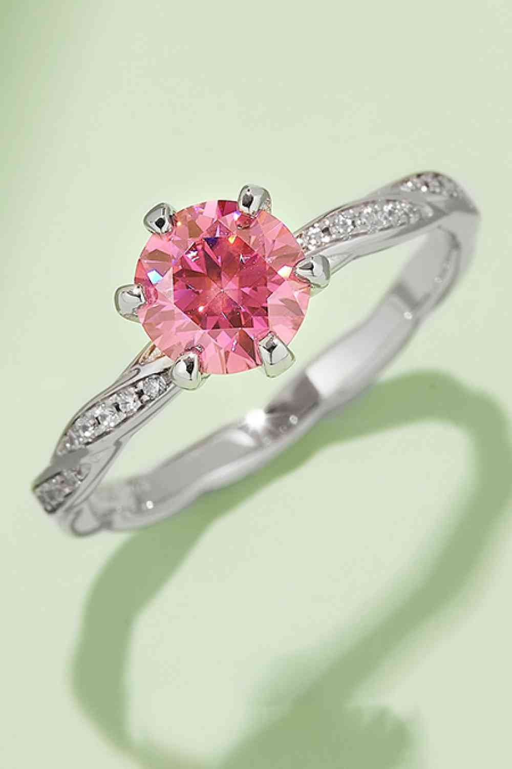 1 Carat Moissanite Contrast 925 Sterling Silver Ring - Ladyez