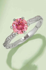 1 Carat Moissanite Contrast 925 Sterling Silver Ring - Ladyez