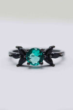 Paraiba Blue Zircon Leaf Ring - Ladyez