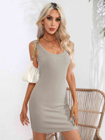 Scoop Neck Sleeveless Bodycon Dress - Ladyez