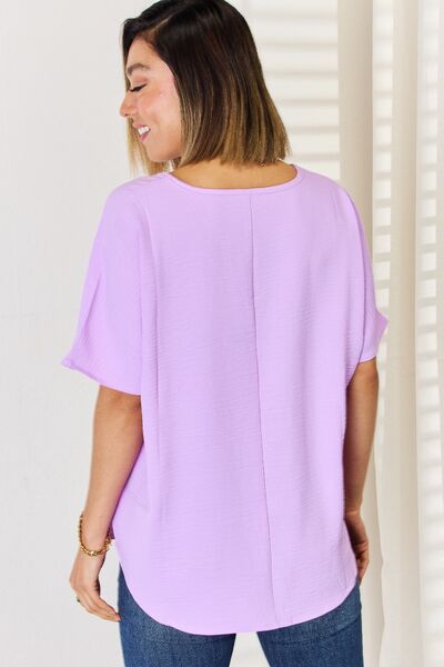 Zenana Texture Short Sleeve T-Shirt - Ladyez