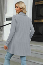 Open Front Long Sleeve Cardigan - Ladyez