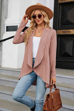 Open Front Long Sleeve Cardigan - Ladyez