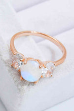 Natural Moonstone and Zircon Ring - Ladyez