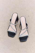 Qupid Level Up Rhinestone Strap Heels - Ladyez