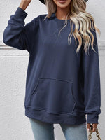 Round Neck Long Sleeve Sweatshirt - Ladyez