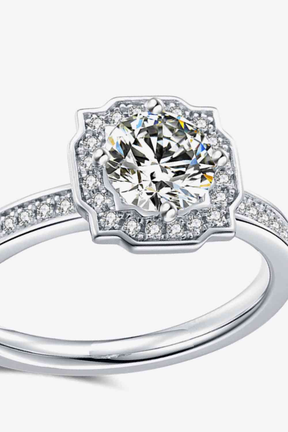 1 Carat Moissanite Platinum-Plated Ring - Ladyez