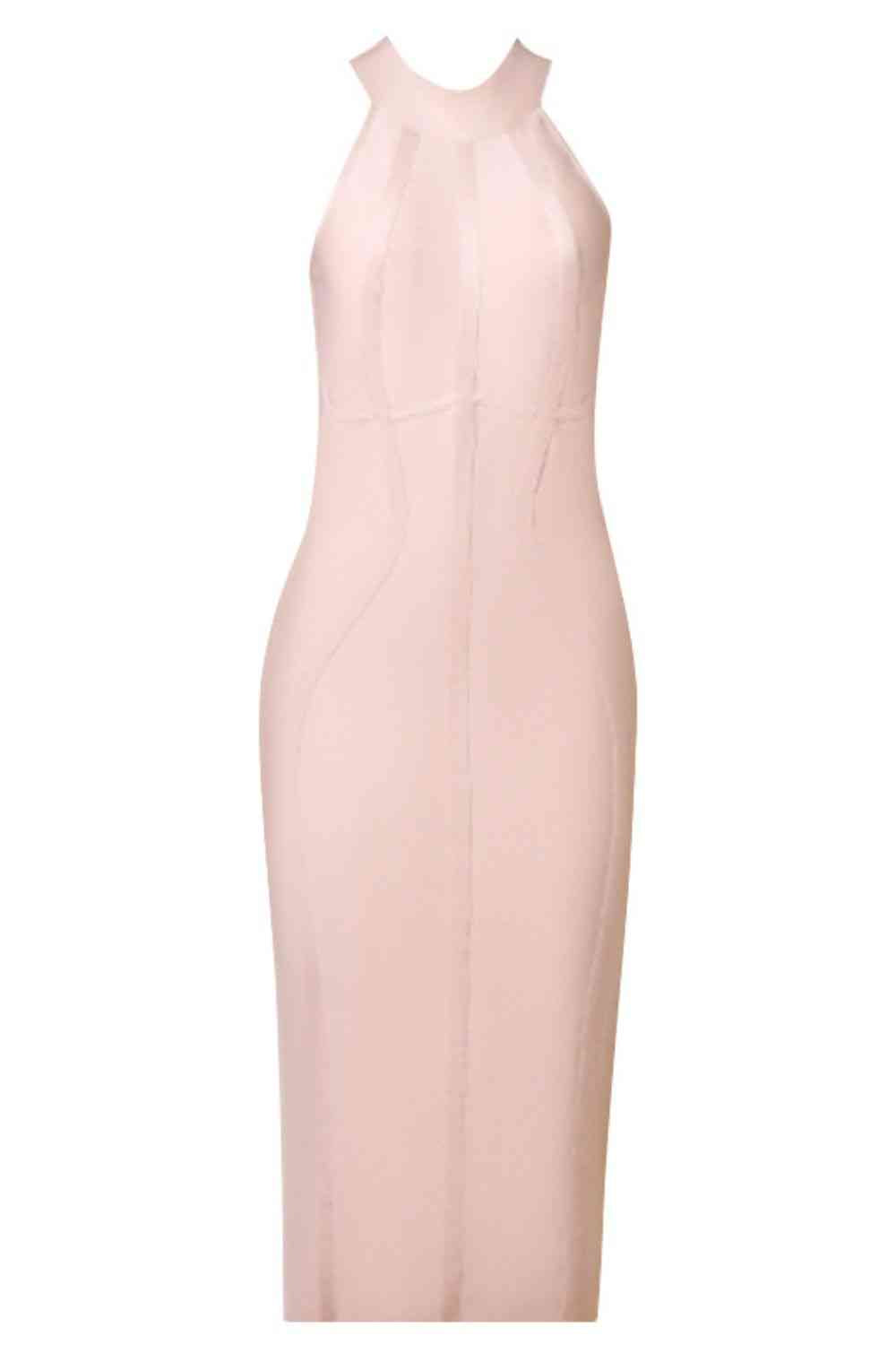 Mock Neck Seam Detail Dress - Ladyez