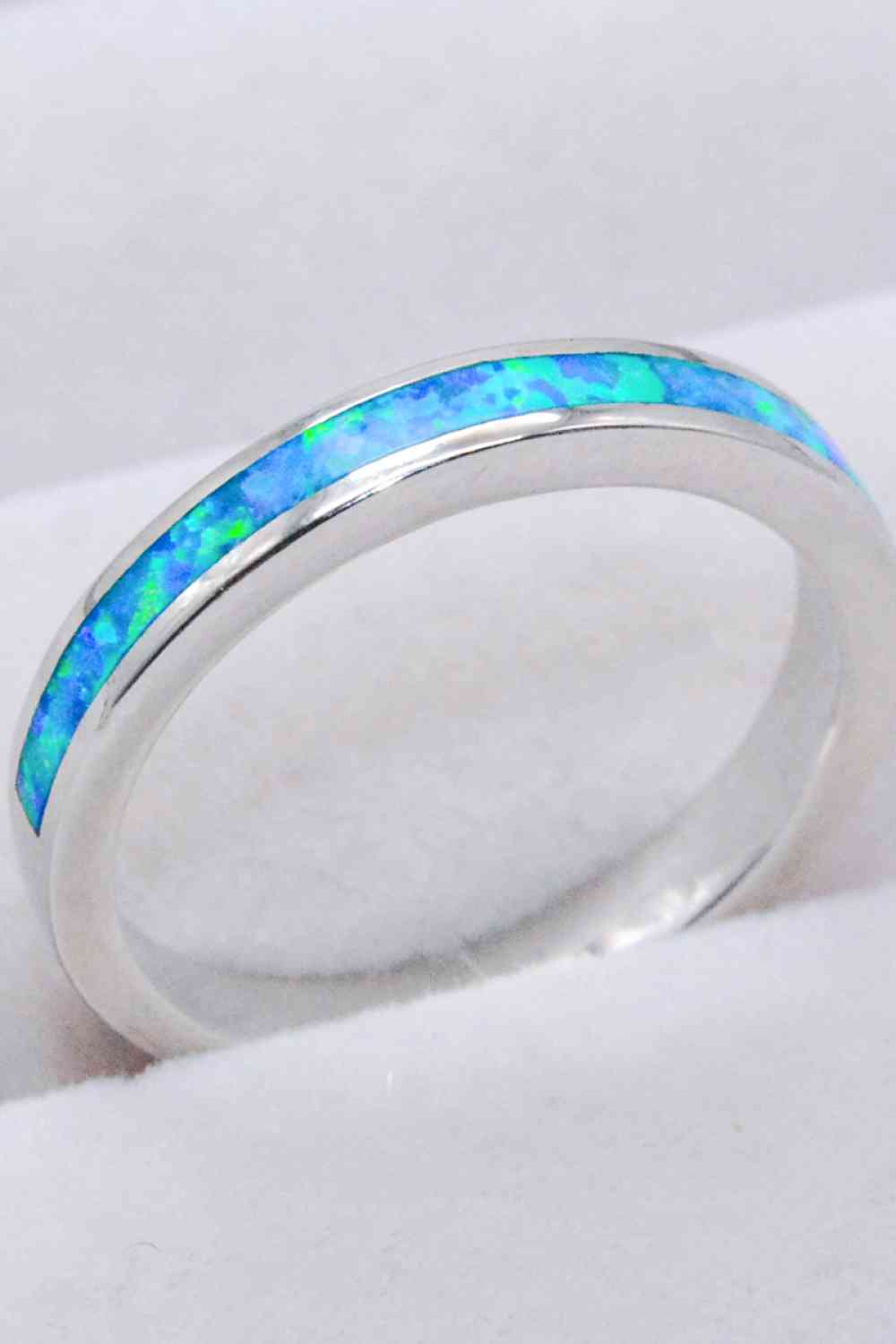925 Sterling Silver Opal Ring in Sky Blue - Ladyez