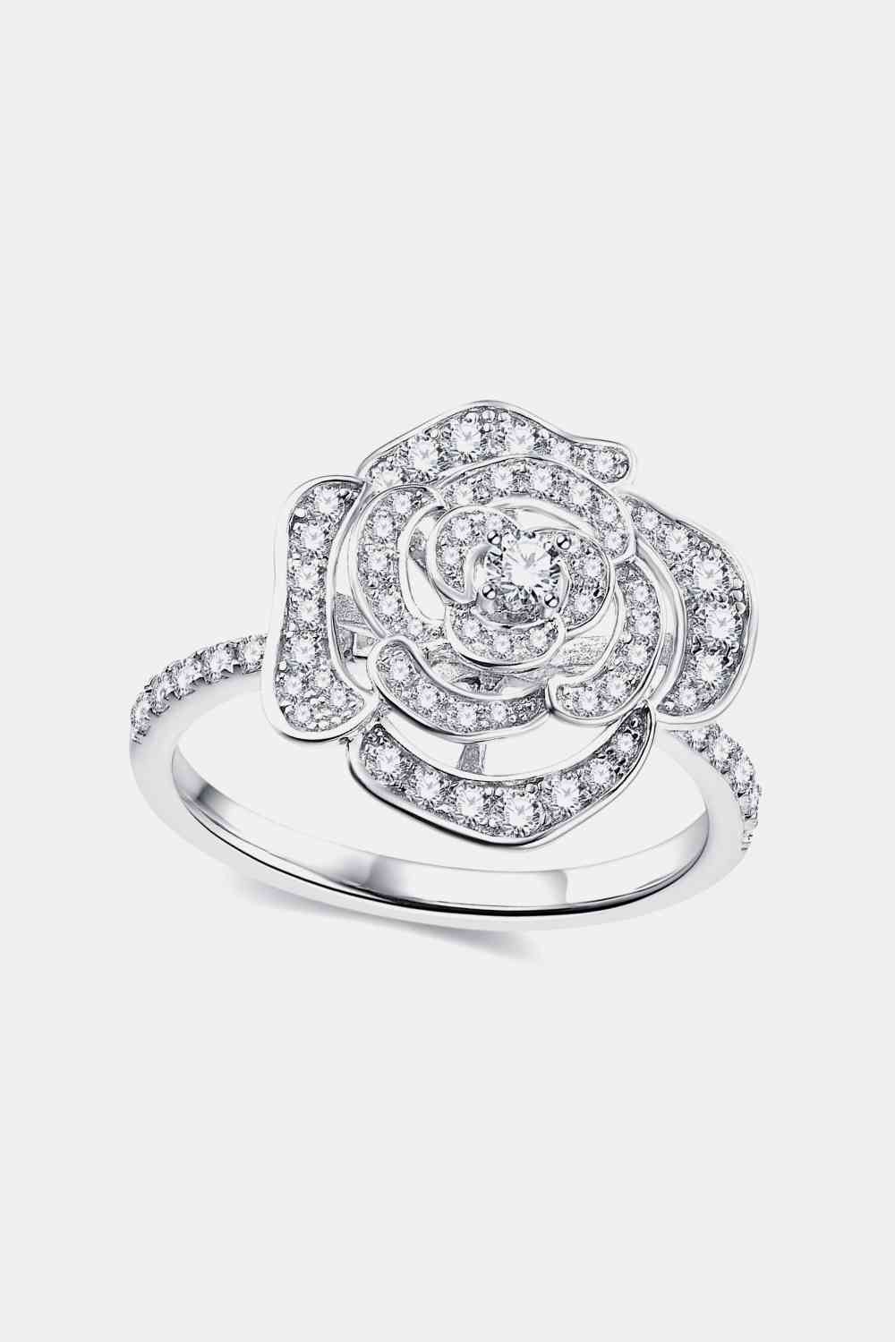 Moissanite Flower Shape Ring - Ladyez