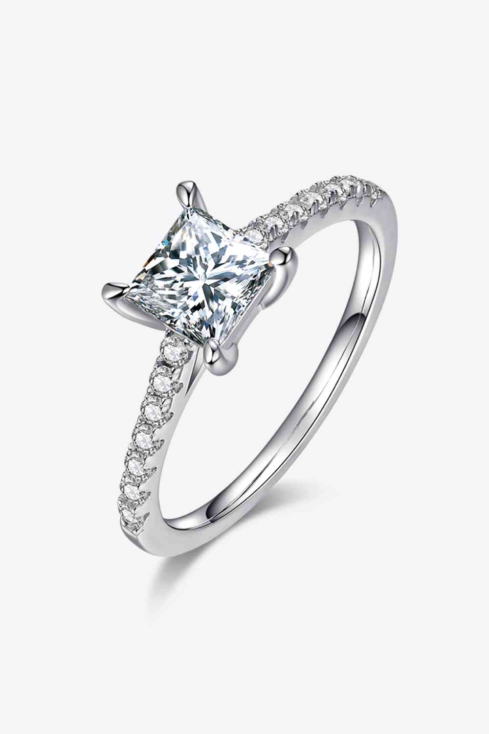 1.21 Carat Moissanite 925 Sterling Silver Side Stone Ring - Ladyez