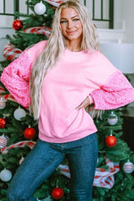 Sequin Round Neck Dropped Shoulder Sweatshirt - Ladyez