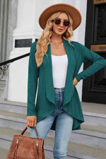 Open Front Long Sleeve Cardigan - Ladyez