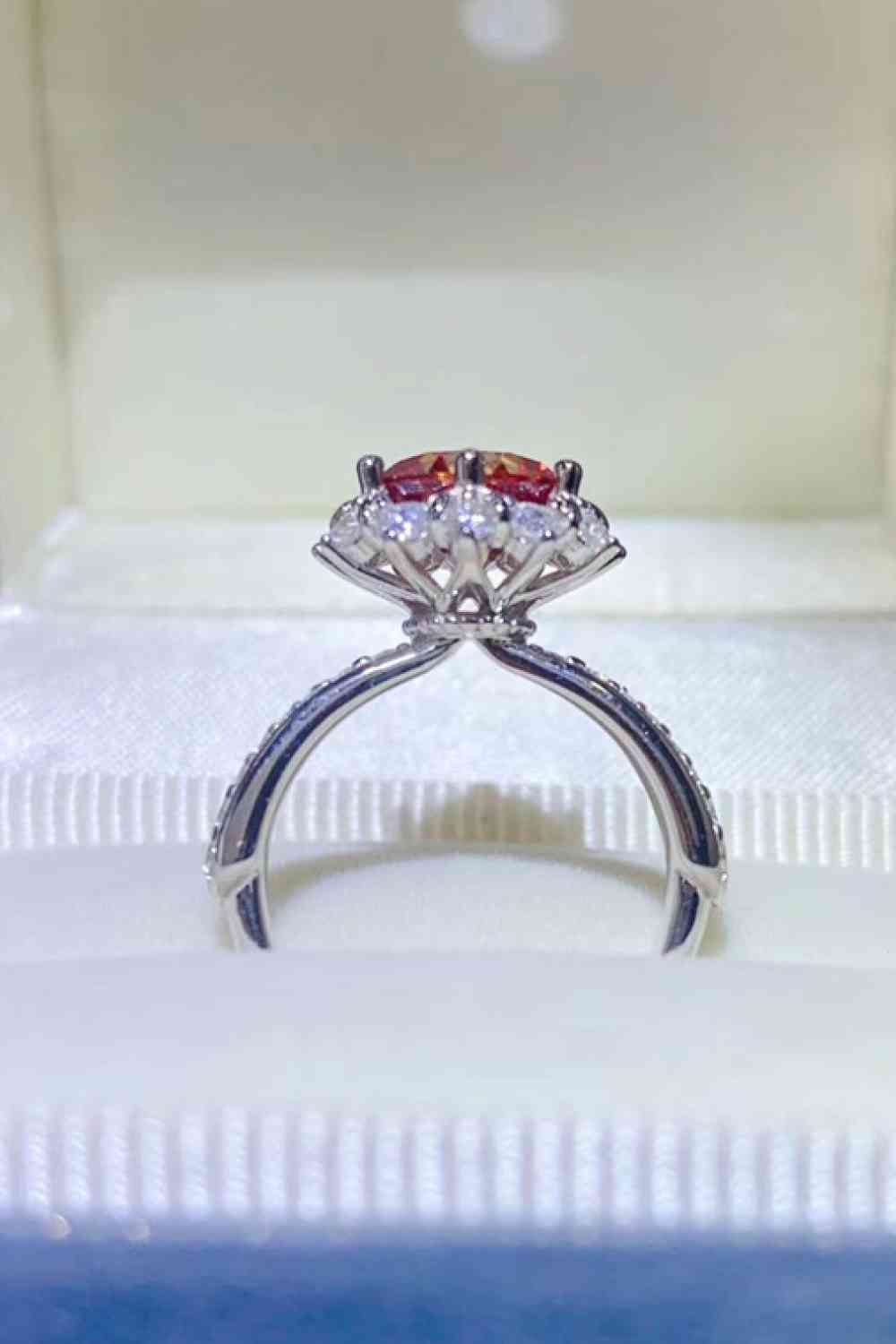 2 Carat Moissanite 925 Sterling Silver Halo Ring - Ladyez