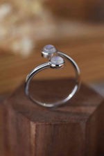 High Quality Natural Moonstone 925 Sterling Silver Toi Et Moi Ring - Ladyez