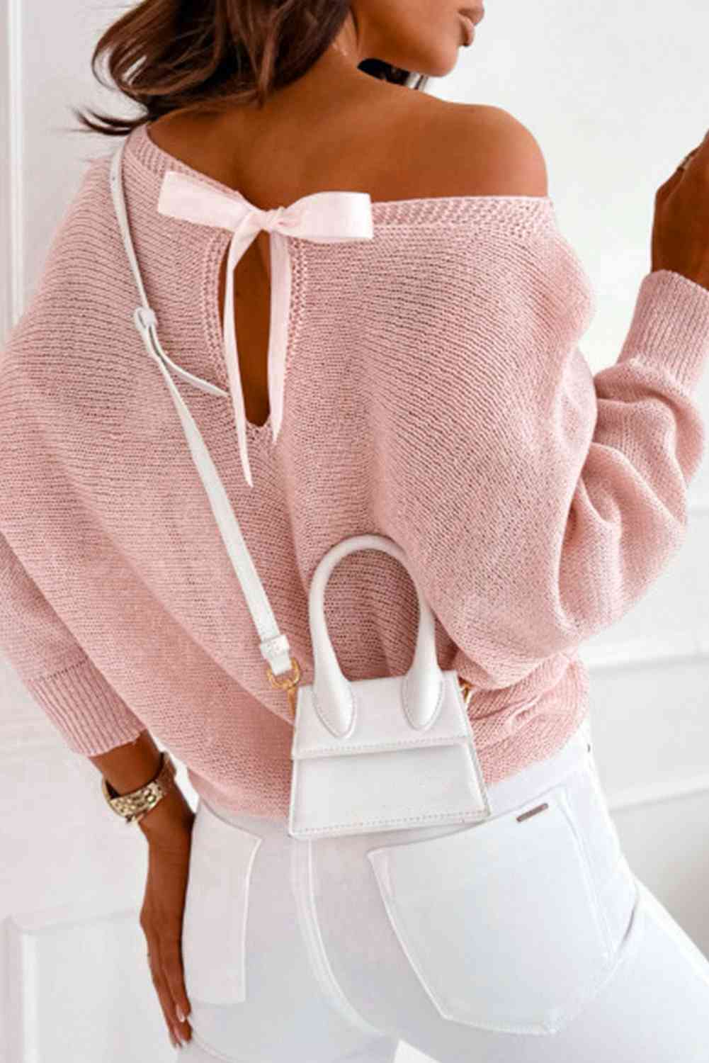 Ribbed Boat Neck Sweater - Ladyez