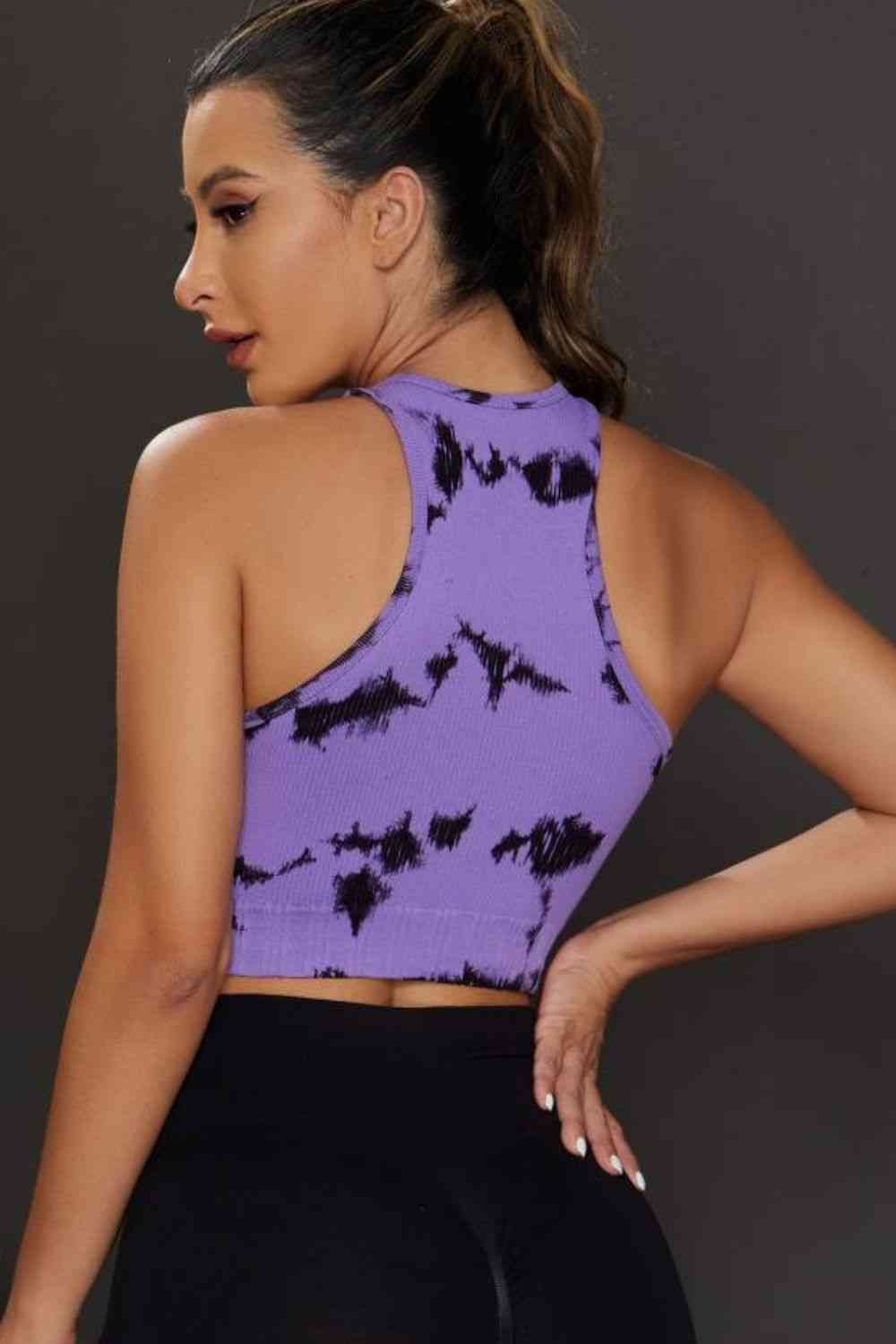 Tie-dye Cropped Round Neck Tank Top - Ladyez