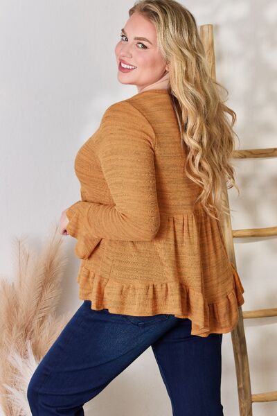 Hailey & Co Full Size V-Neck Flounce Sleeve Blouse - Ladyez
