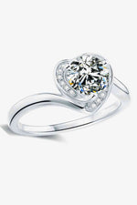 1 Carat Moissanite Heart Ring - Ladyez