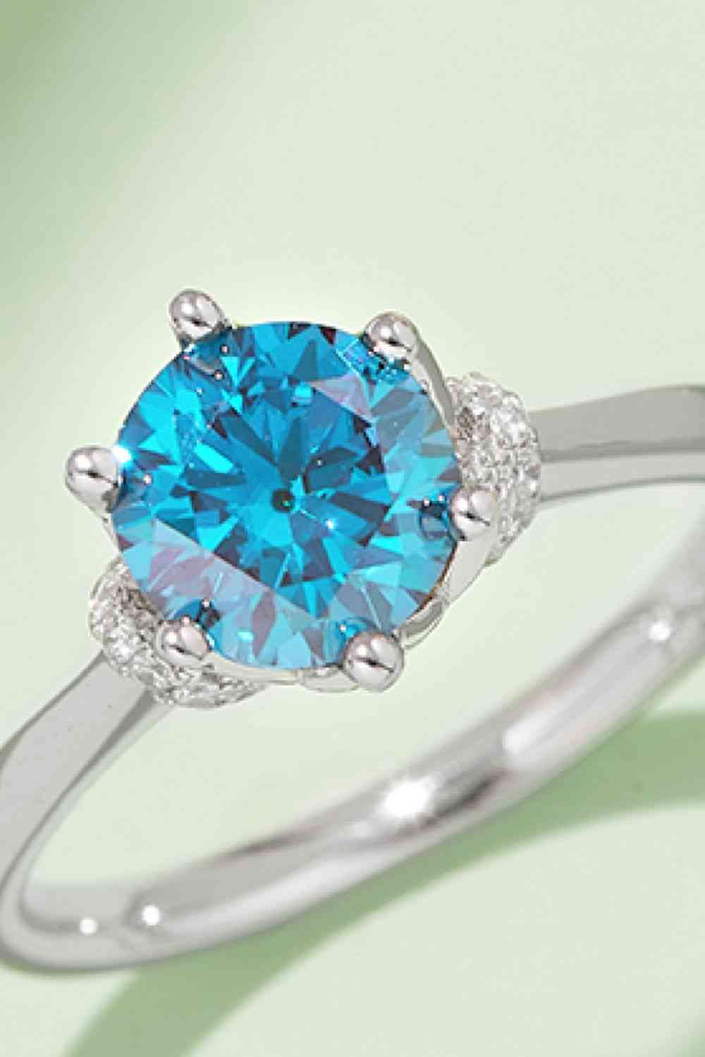 1 Carat Moissanite Contrast 925 Sterling Silver Ring - Ladyez