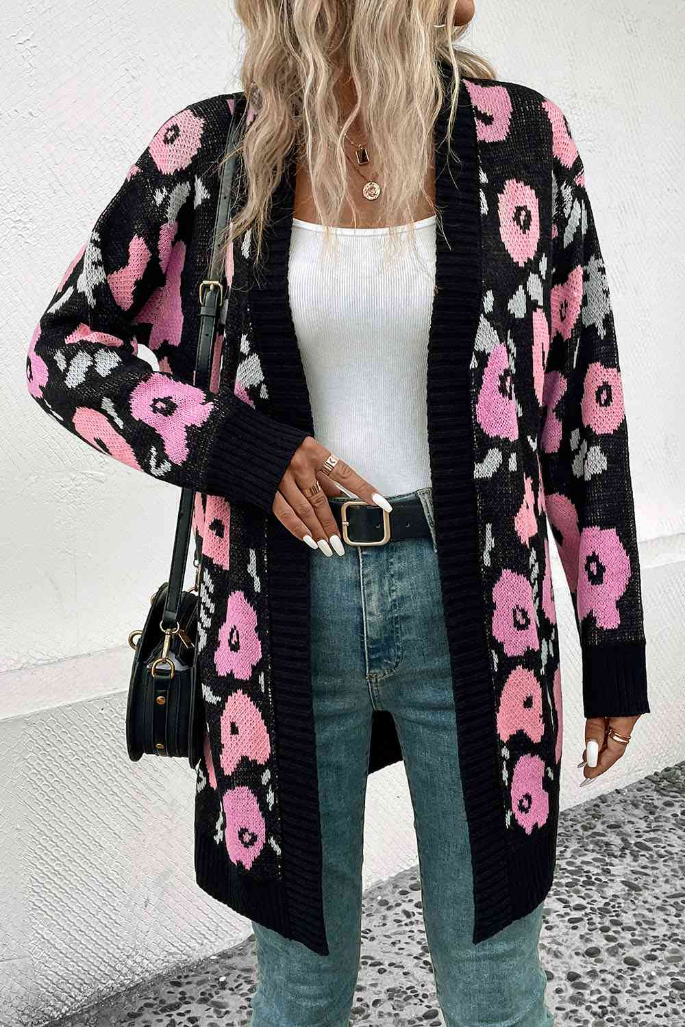 Open Front Longline Cardigan - Ladyez