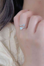 Opal 925 Sterling Silver Bypass Ring - Ladyez