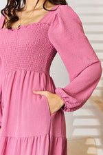 Culture Code Full Size Ruffle Trim Smocked Tiered Dress - Ladyez