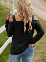 Full Size Cutout Cold Shoulder Blouse - Ladyez