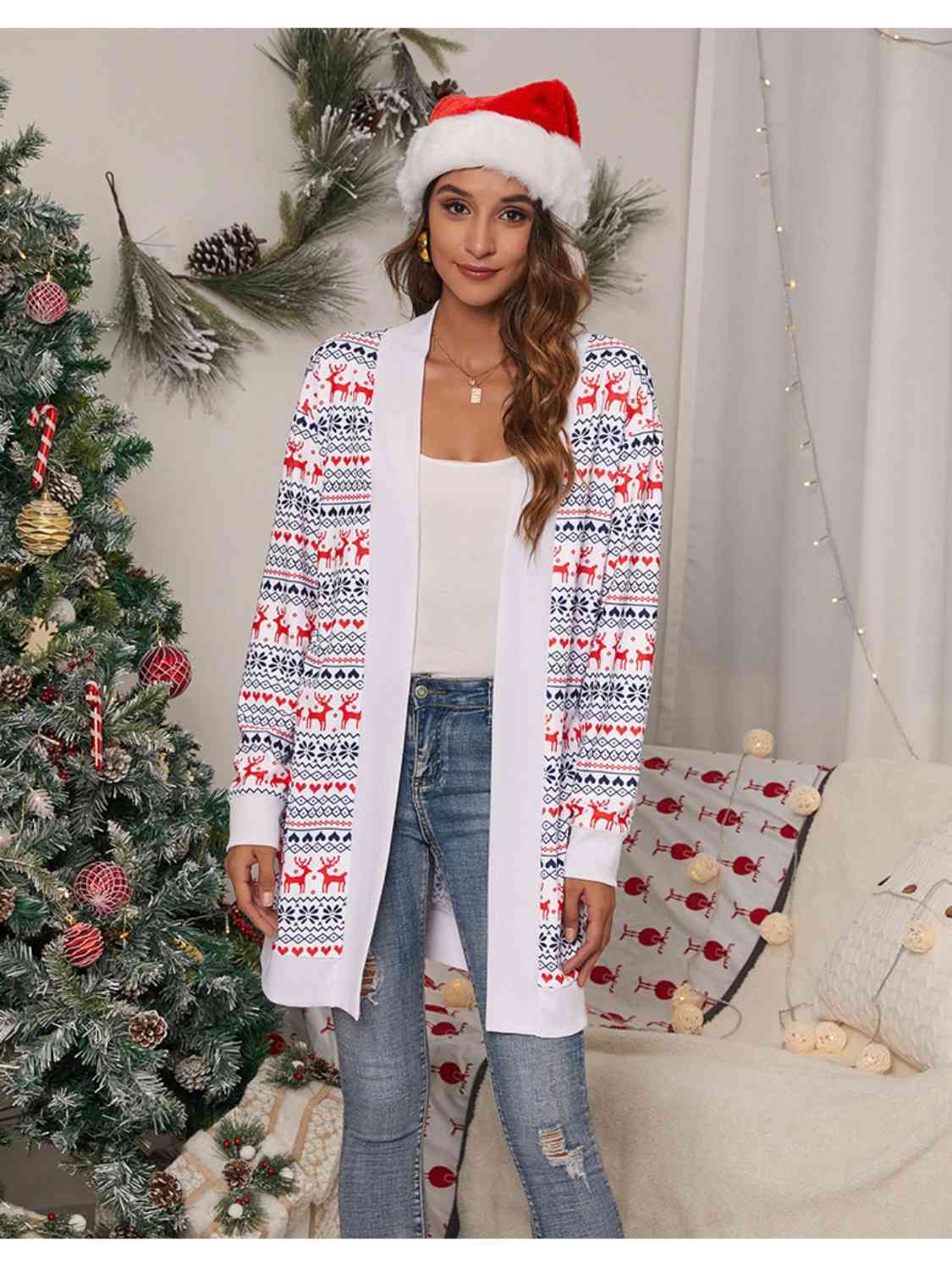 Christmas Open Front Cardigan - Ladyez